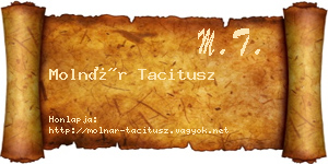 Molnár Tacitusz névjegykártya